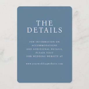 Graceful Blue Wedding Details Enclosure Card
