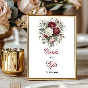 Graceful Blush Burgundy Cards and Gifts Sign
