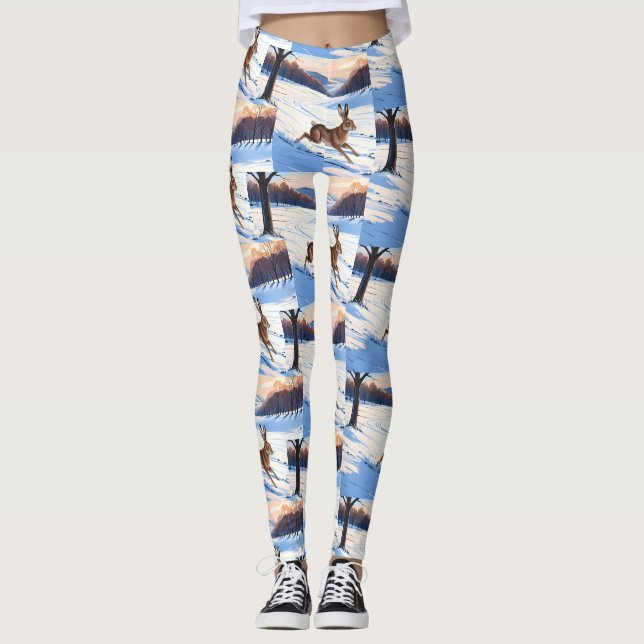 Graceful Bounds of Hare : Full of Winter Joy Leggings (Front)