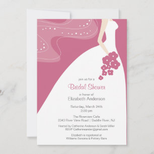 Graceful Bride Bridal Shower Invitation Pink