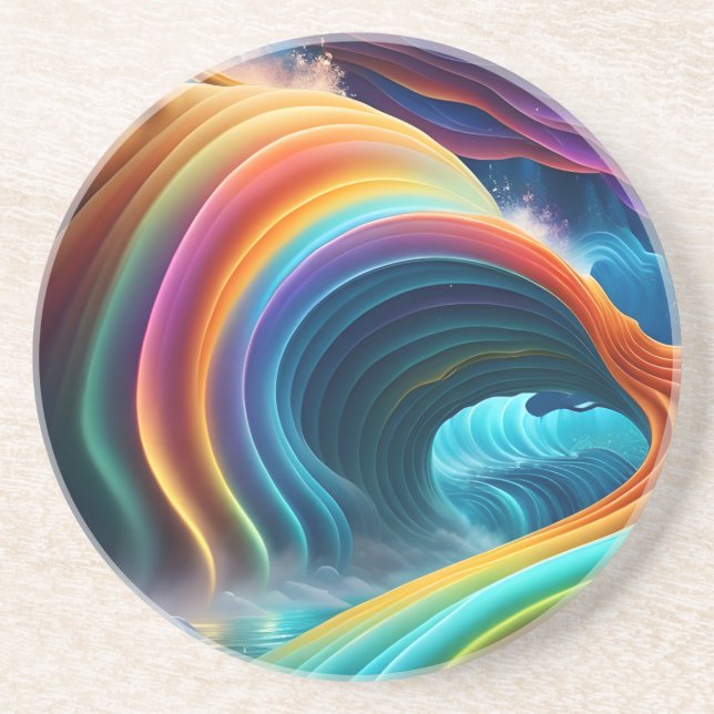 Graceful Bright Rainbow Waterfall Coaster (Front)