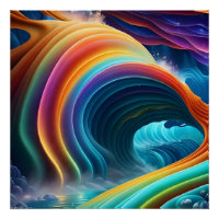 Graceful Bright Rainbow Waterfall
