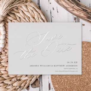 Graceful Calligraphy Non-Photo Save The Date REAL