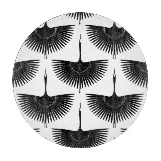 Graceful Crane: Oriental Bird Pattern Cutting Board