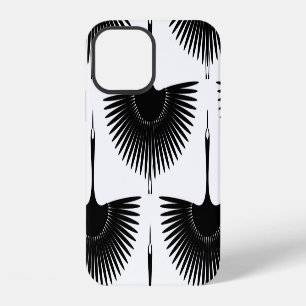 Graceful Crane: Oriental Bird Pattern iPhone 12 Case