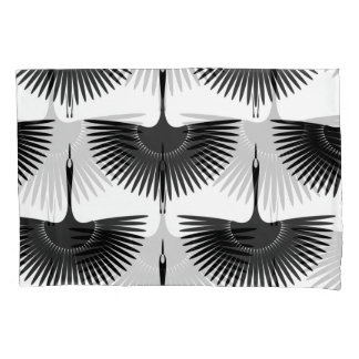 Graceful Crane: Oriental Bird Pattern Pillowcase