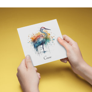 Graceful Crane: Watercolor Art, custom