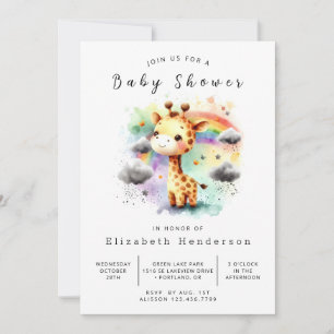 Graceful Custom Giraffe Baby Shower Invitation