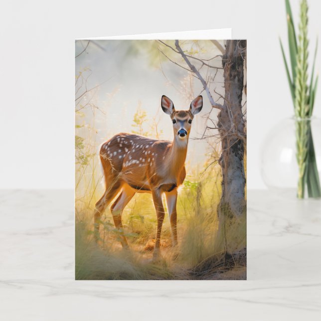 Graceful Deer in the Forest Nature Design Card (Front)