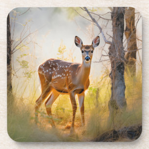 Graceful Deer in the Forest Nature Design Coaster