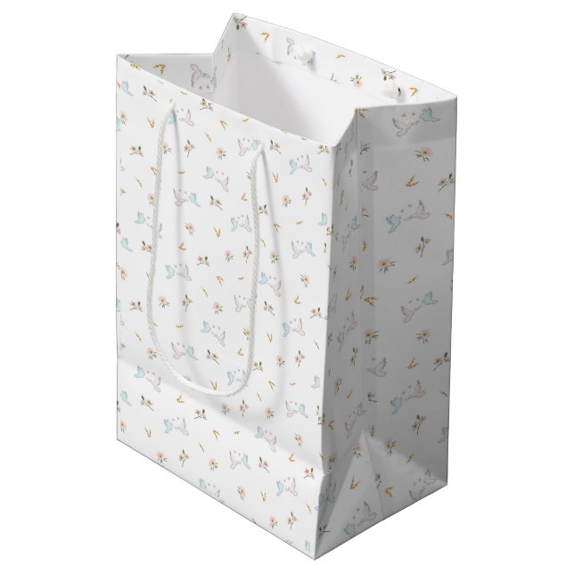 Graceful Doves Medium Gift Bag (Front Angled)