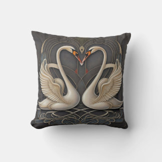 Graceful Elegance: Swan Throw Pillow 