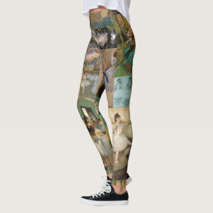 Graceful Elegant Degas Ballet Paintings Drawings Leggings