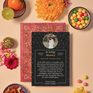 Graceful Farewell: Floral Funeral with Photo  Invitation