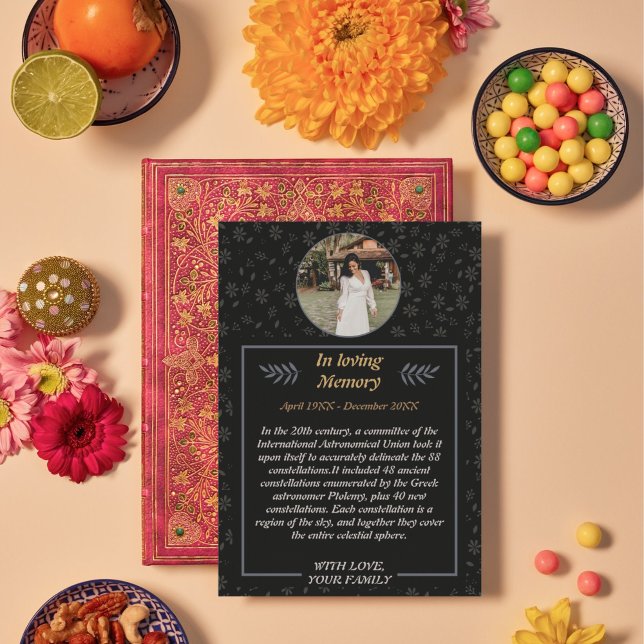 Graceful Farewell: Floral Funeral with Photo  Invitation (Graceful Farewell: Floral Funeral Invitation with Photo)