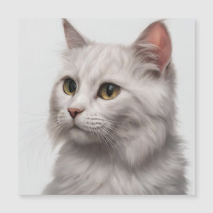 Graceful Feline: A White Cat Art Print