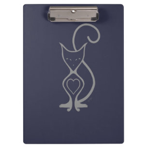 Graceful Feline Minimalist Line Art Clipboard