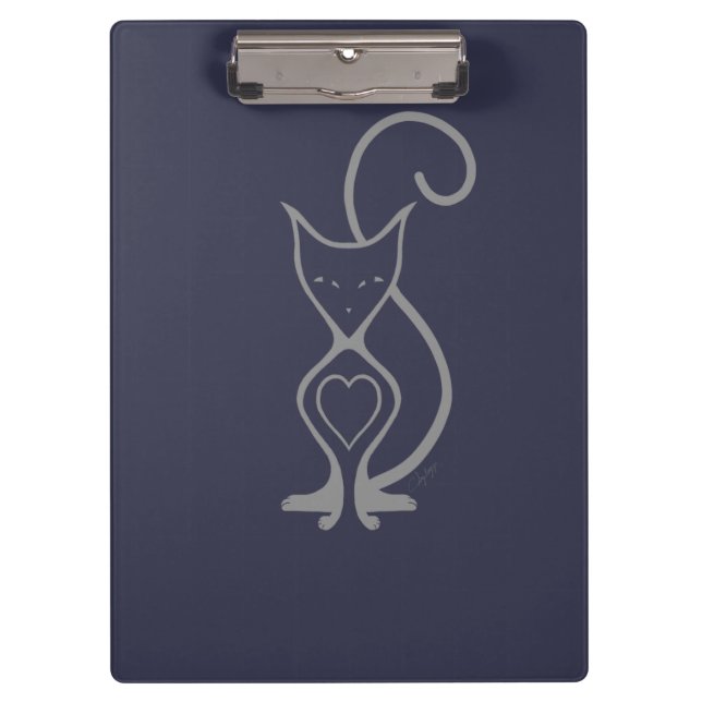Graceful Feline Minimalist Line Art Clipboard (Front)