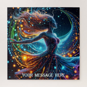 Graceful female galaxy dancer jigsaw puzzle
