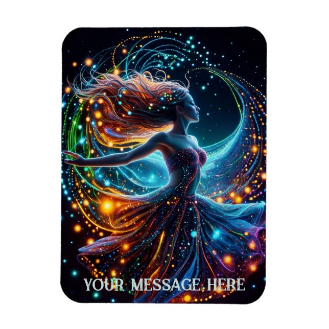 Graceful female galaxy dancer magnet (Vertical)