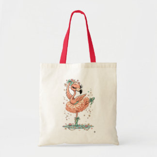 Graceful Flamingo Ballerina in Bloom Tote Bag