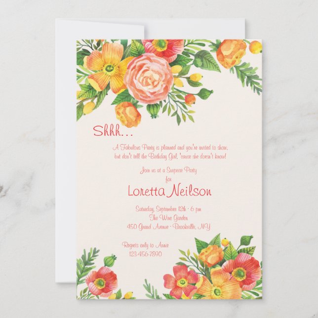 Graceful Floral Invitation (Front)