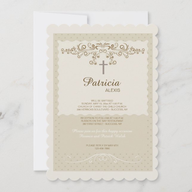 Graceful Floral Religious Invitation (Front)
