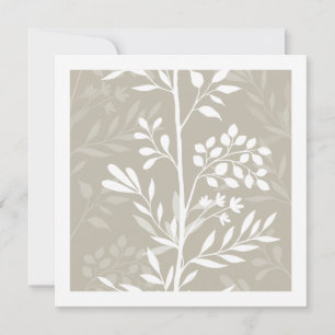 Graceful Floral Silhouette Neutral Beige Minimal Card
