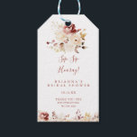 Graceful Floral Sip Sip Hooray Bridal Shower Gift Tags<br><div class="desc">These graceful floral sip sip hooray bridal shower gift tags are perfect for a modern wedding shower. The design features dainty watercolor white,  burgundy,  pink roses and fall leaves.</div>
