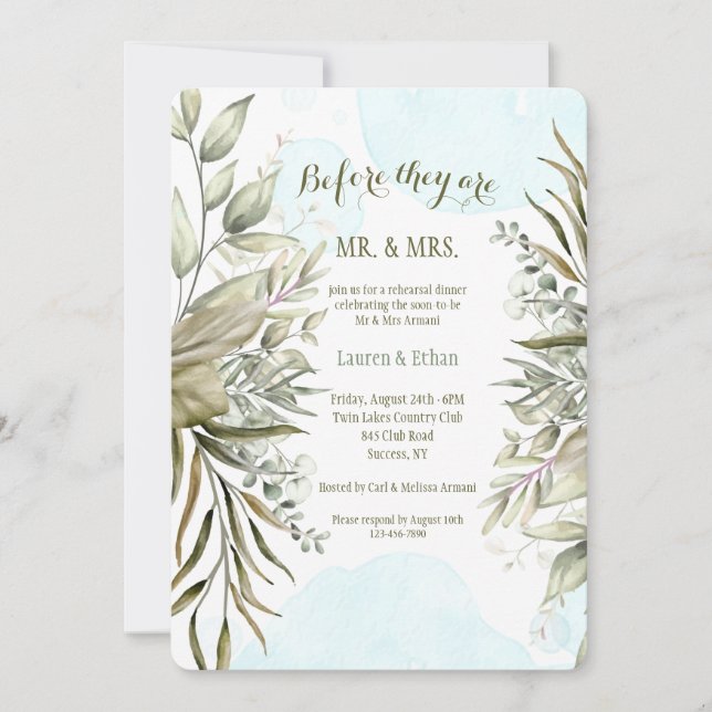 Graceful Foliage Invitation (Front)