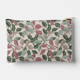 Graceful Foliage Refined Botanical Pattern Accessory Pouch