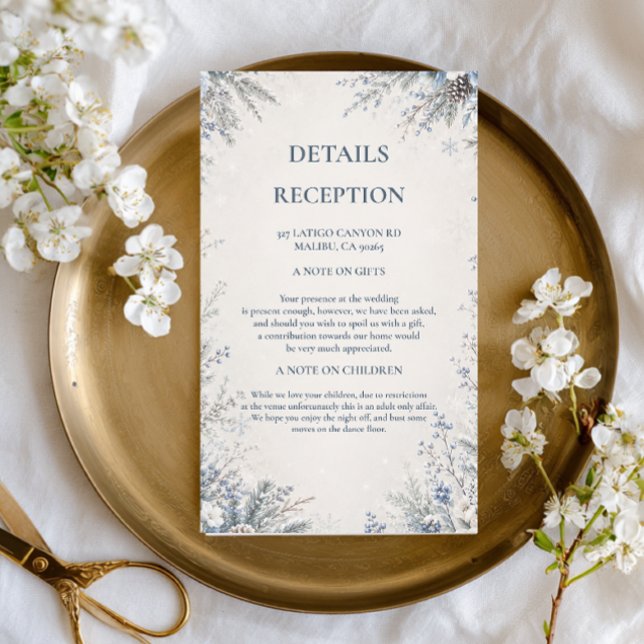 Graceful Frosted Botanical Winter Elegance Enclosure Card (Creator Uploaded)