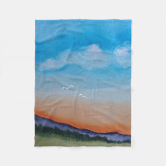 Graceful Glowing Sunset Hills Fleece Blanket