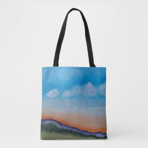 Graceful Glowing Sunset Hills Tote Bag