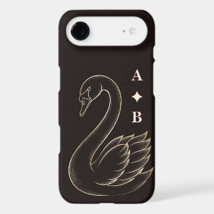 Graceful Golden Swan Dark Luxury Elegant