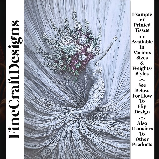 Graceful Golden Woman Floral Crown W3 Decoupage Tissue Paper (Creator Uploaded)