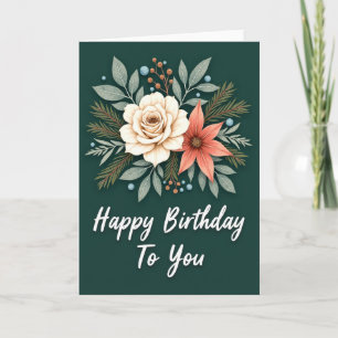 Graceful Greenery Birthday Card