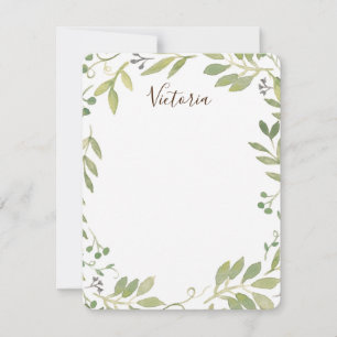Graceful Greenery Flat Note Card