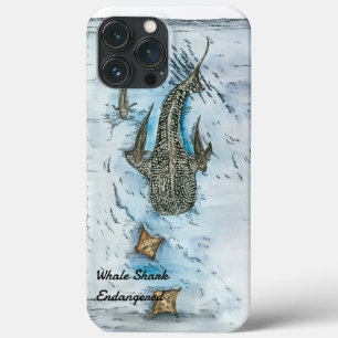 Graceful Hand Painted Whale Shark iPhone 13 Pro Max Case
