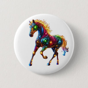 Graceful Horse 6 Cm Round Badge