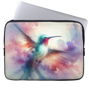 Graceful Hummingbird in Watercolor Laptop Sleeve