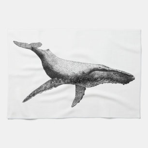 GRACEFUL HUMPBACK WHALE TEA TOWEL