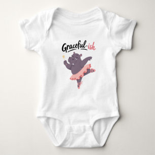 Graceful-ish Hippo Ballerina Baby Bodysuit