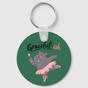Graceful-ish Hippo Ballerina Key Ring