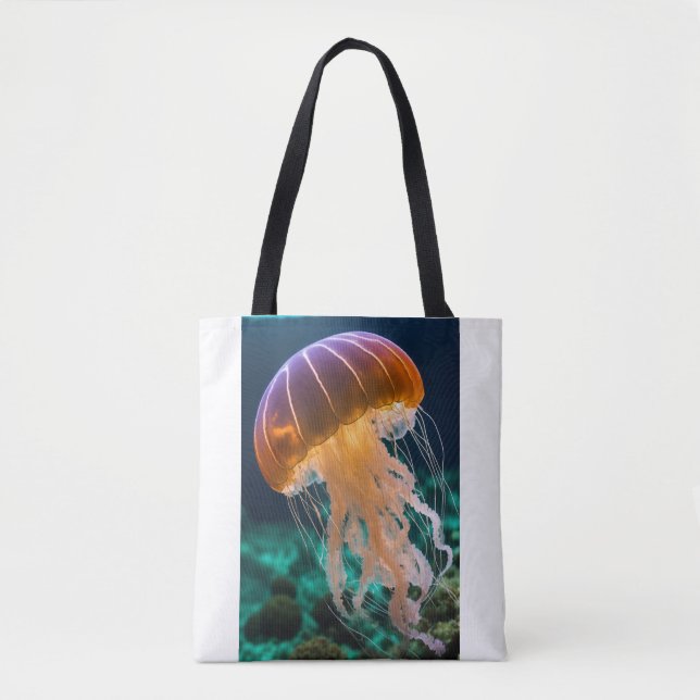 Graceful Jellyfish Drifting in the Deep Tote Bag (Front)