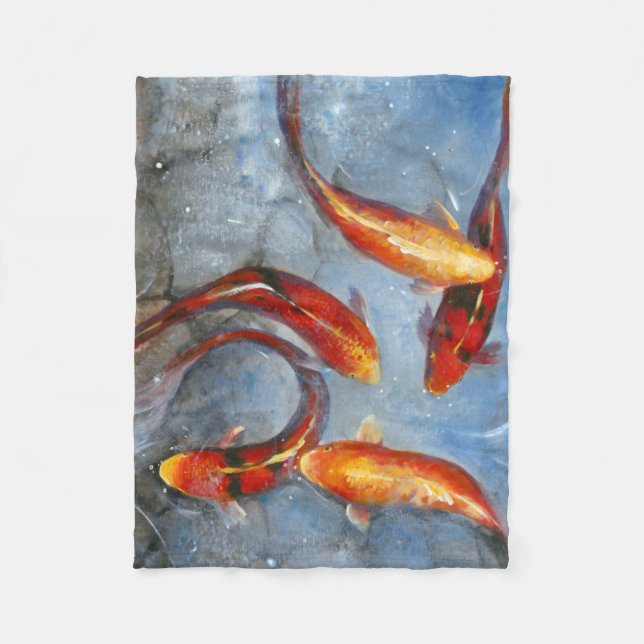 Graceful Koi I Fleece Blanket (Front)