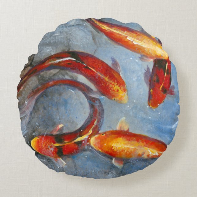 Graceful Koi I Round Cushion (Front)