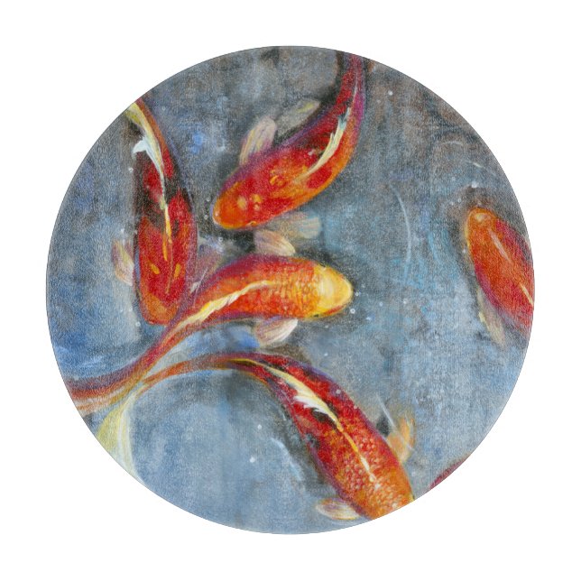Graceful Koi II Cutting Board (Front)