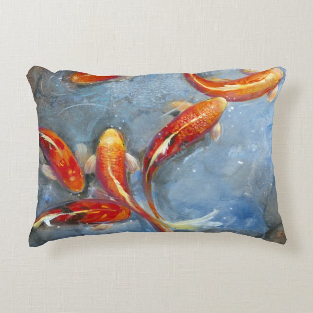 Graceful Koi II Decorative Cushion (Front)