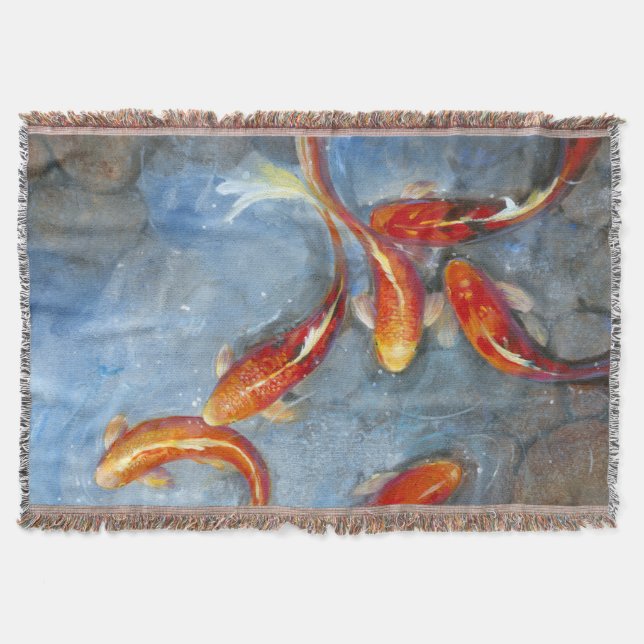 Graceful Koi II Throw Blanket (Front)